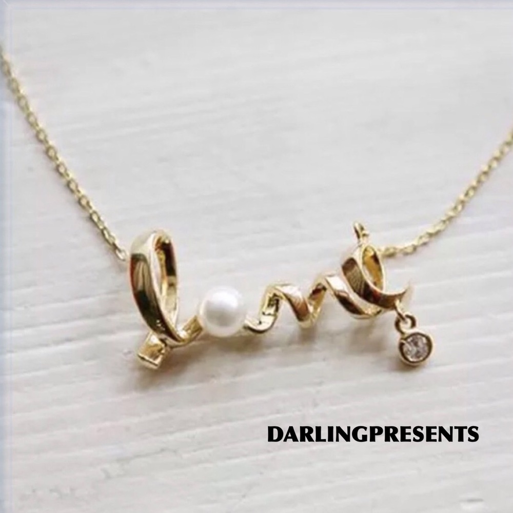 LOVE & PEARL SILVER CHAIN NECKLACE - Picture 7 of 7